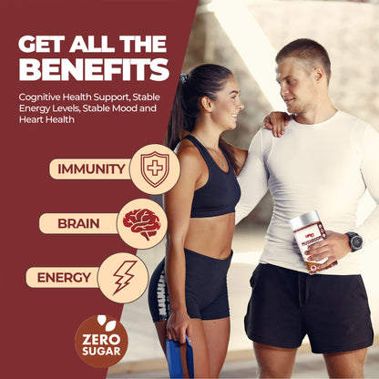 Mushroom Complex Gummies 3000mg - 60 Count Raspberry Flavored - IZKAN NUTRITION®