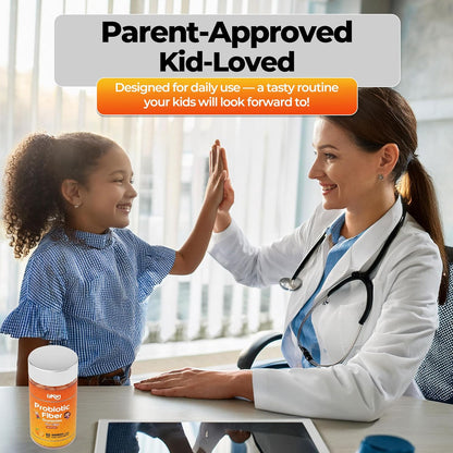 Probiotic Gummies with Prebiotics – 60 Orange Flavour Gummies – Bacillus Coagulans 2.5 Billion CFU & Inulin – Daily Gut Health & Immune Support for Kids Vegan, Non-GMO, Gluten Free (Orange)