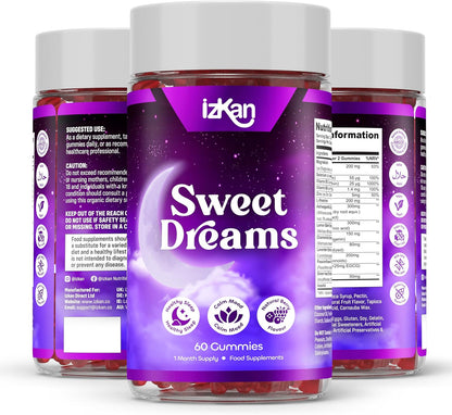 Sweet Dreams Gummies for Adults with Magnesium, Lavender, Chamomile, L-Theanine & Ashwagandha Sleep Supplement Relaxation & Night-Time Support