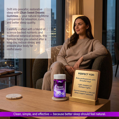 Sweet Dreams Gummies for Adults with Magnesium, Lavender, Chamomile, L-Theanine & Ashwagandha Sleep Supplement Relaxation & Night-Time Support